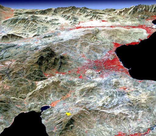 NASA Images Topography of Quake-Stricken Eastern Turkey