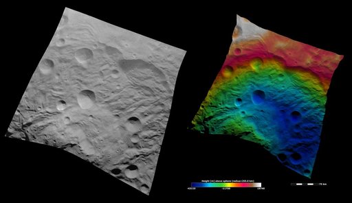 Topography of Vesta South Polar Region I