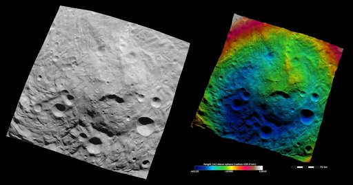 Topography of Vesta South Polar Region III