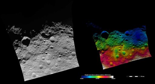 Topography of Vesta Equatorial Region II