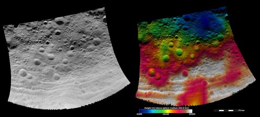 Topography of Vesta Equatorial Region III