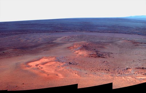Opportunity Eighth Anniversary View From Greeley Haven False Color