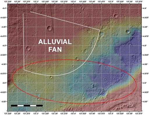 Topographic Map of Curiosity Landing Area