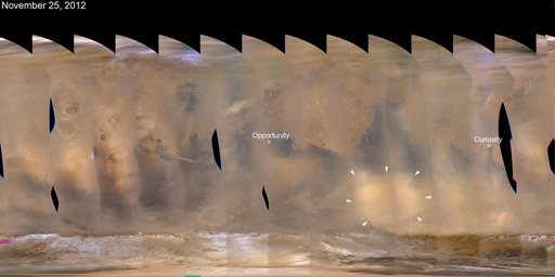 Regional Dust Storm Weakening, Nov. 25, 2012