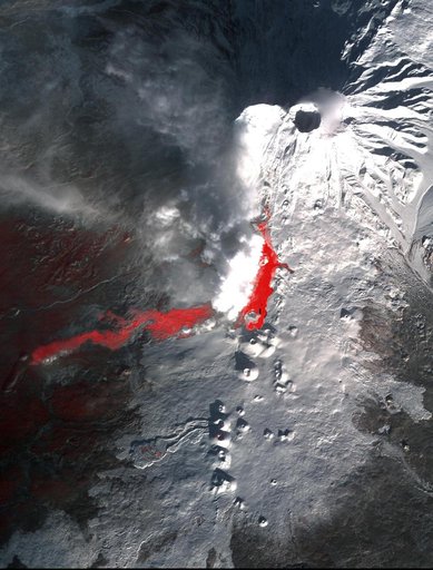NASA Terra Spacecraft Images Russian Volcanic Eruption