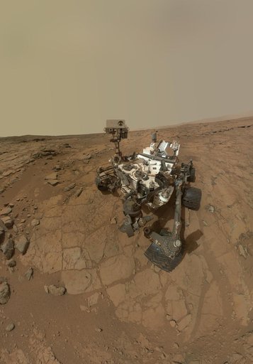 Curiosity Rover Self Portrait at John Klein Drilling Site, Cropped