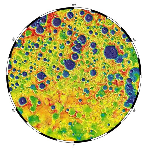 Gravity at the Moon North Pole