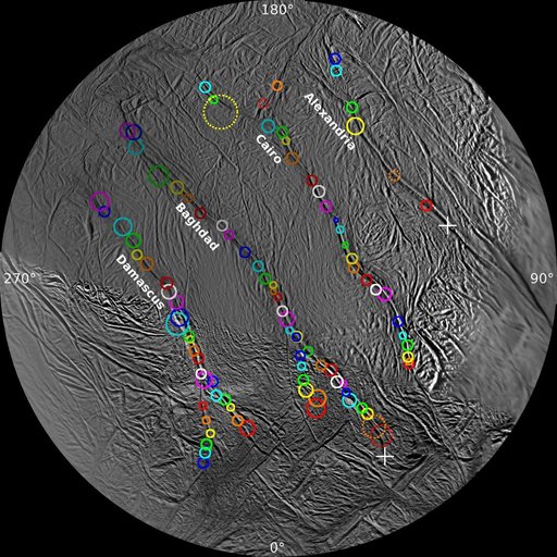 Surveyor Map of Enceladus Geyser Basin