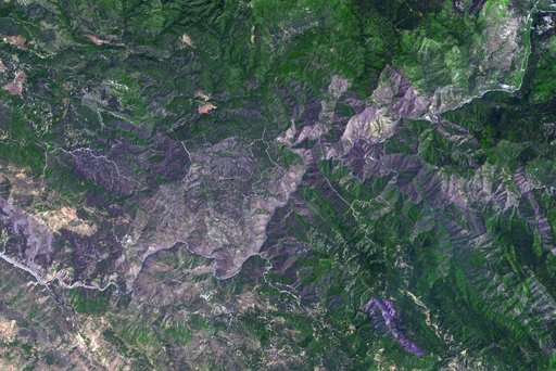 NASA Spacecraft Images Wildfire Near Yosemite National Park