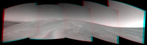 Mars Hill-Climbing Opportunity at Solander Point, in Stereo