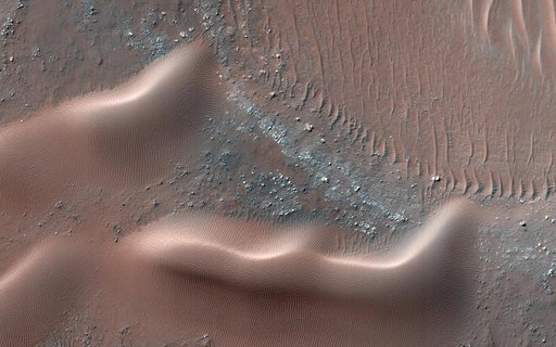 Migrating and Static Sand Ripples on Mars