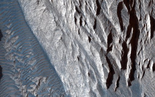 Sandstone Cliffs and Hematite Lag Deposits of Ophir Mensa