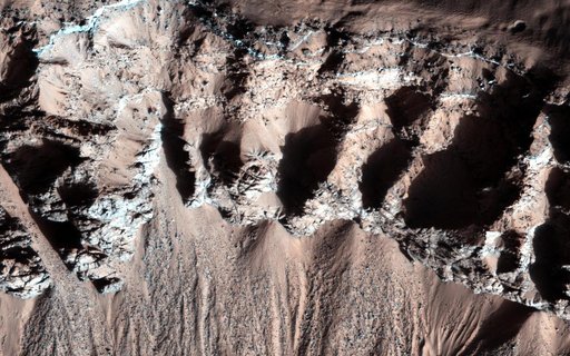Bedrock in a Trough in Asimov Crater