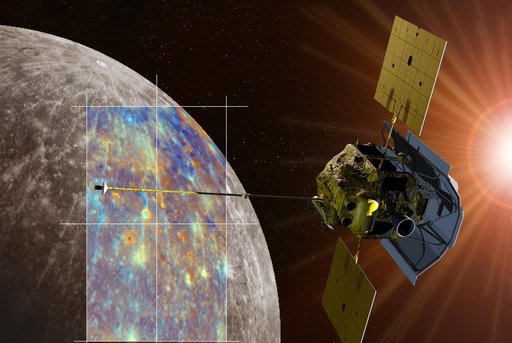 MESSENGER Near Hokusai Crater Artist Concept