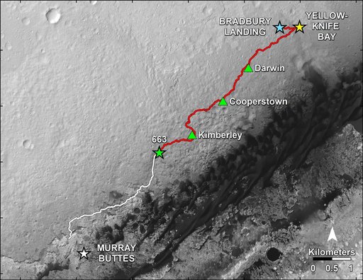 Curiosity Progress on Route to Mount Sharp