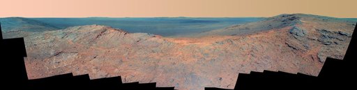 Pillinger Point Overlooking Endeavour Crater on Mars False Color