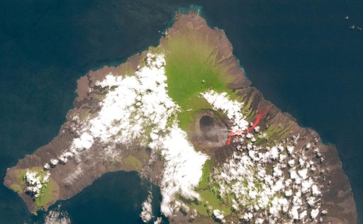 NASA Spacecraft Peers Into the Mouth of the Galapagos Wolf Volcano