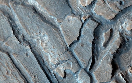 Ancient Lake Sediments in a Crater