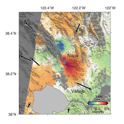 NASA Analyses of Global Positioning System Data and Italian Radar Satellite Data Reveal Napa Quake Ground Deformation