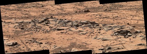 Erosion Resistance at Pink Cliffs at Base of Martian Mount Sharp