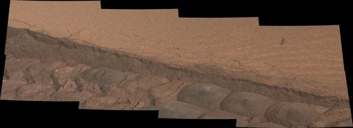 Ripple Interior Exposed by Rover Wheel Track