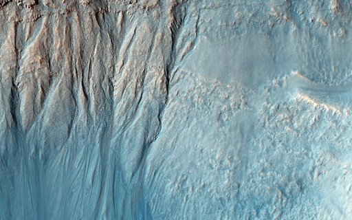 Gullies and Layers in a Crater Near Mariner Crater