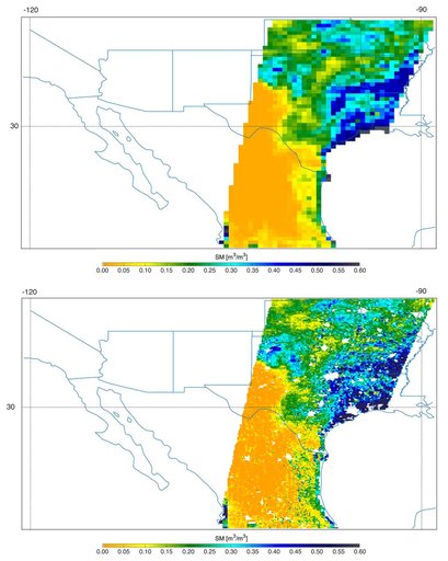 Southern U.S. Soil Moisture Map