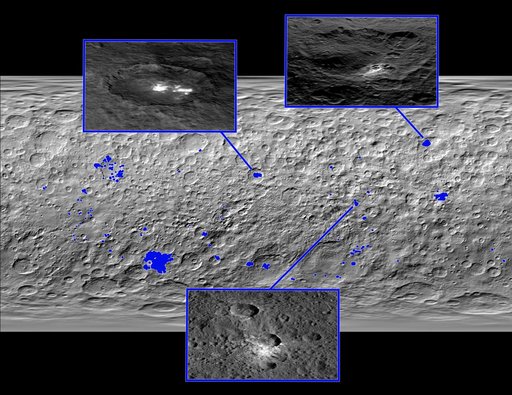 Bright Spot Locations on Ceres