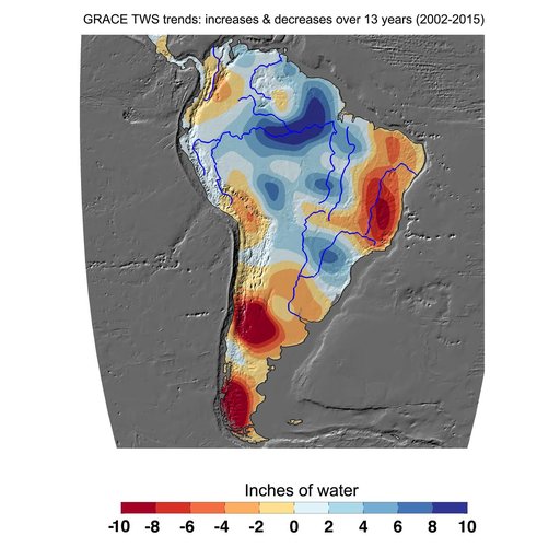 Cumulative Total South America Freshwater Losses as Seen by NASA GRACE, 2002-15