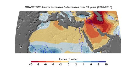 Cumulative Total Middle East/North Africa Freshwater Losses as Seen by NASA GRACE, 2002-15