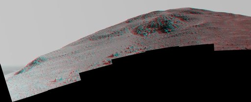 Steep Knudsen Ridge Along Marathon Valley on Mars Stereo