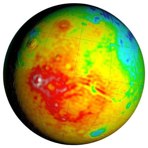 Newly Detailed Map of Mars Crustal Thickness