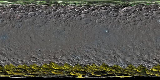 Colorized Map of Ceres Mercator Projection