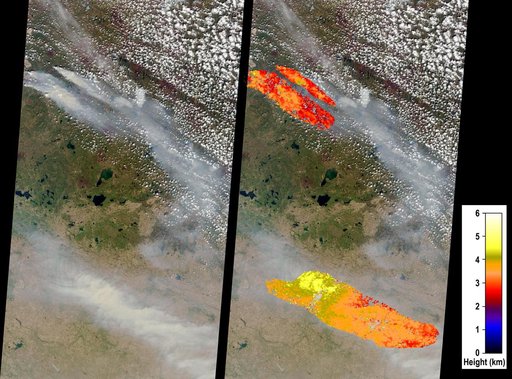 Large Smoke Plumes from Alberta, Canada Fires Observed by NASA MISR
