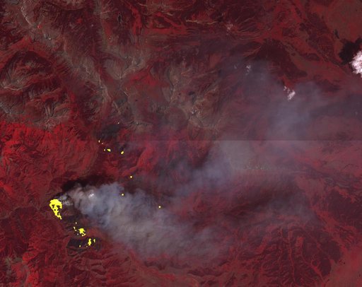 Wyoming Wildfire Spotted by NASA Spacecraft