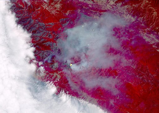 Growing Wildfire Near Big Sur, California Imaged by NASA Terra Spacecraft