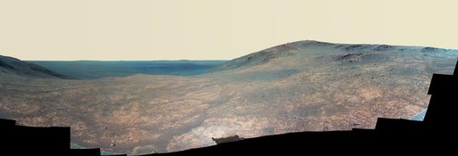 Mars Rover Opportunity Panorama of Marathon Valley (Enhanced Color)