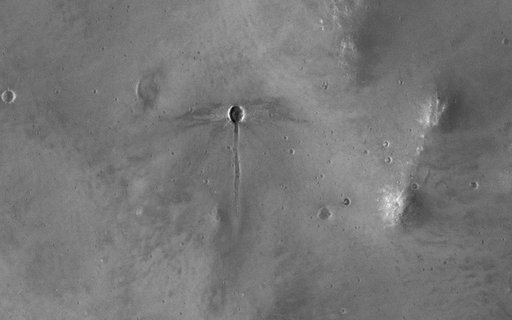 A Dragonfly-Shaped Crater