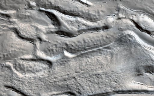Icy Flow in a Crater