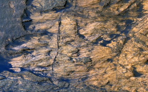 Bedrock Outcrops in Kaiser Crater