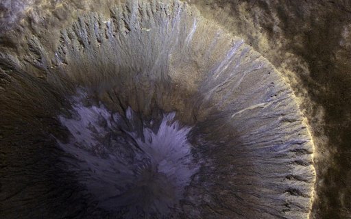 A Winter's View of a Gullied Crater
