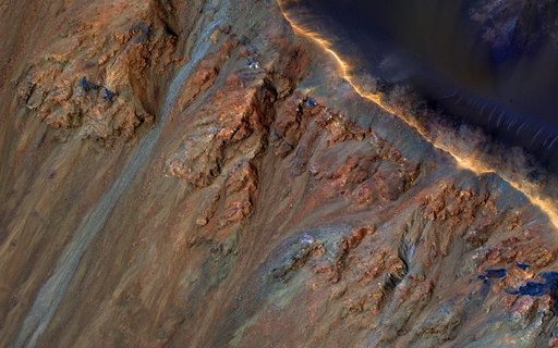 Colorful Equatorial Gullies in Krupac Crater