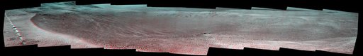 Mars Rover Opportunity's View of 'Orion Crater' (Stereo)