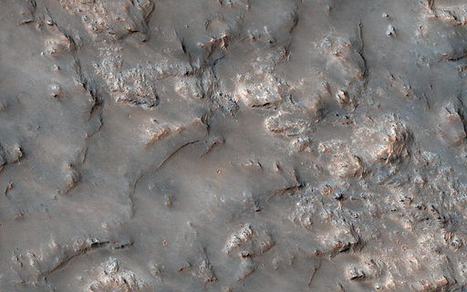 Exposed Bedrock in the Koval'sky Impact Basin