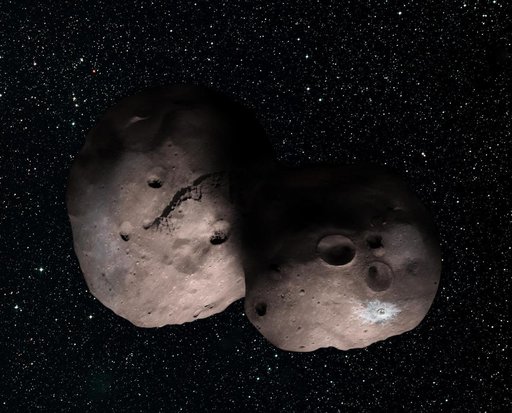A Kuiper Belt Pair? Artist's Concept of 2014 MU69 as a Binary Object