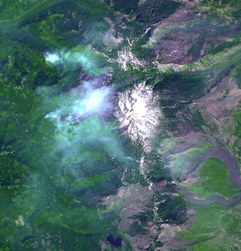 Oregon Wildfire in Eclipse Zone Imaged by NASA Satellite