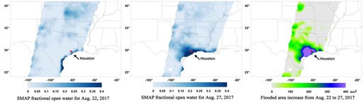 Surface Flooding from Hurricane Harvey Shown in New SMAP Imagery