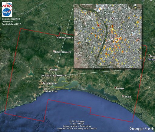 Satellite Radar Detects Damage from Sept. 2017 Chiapas, Mexico Quake
