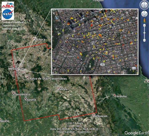Satellite Radar Detects Damage from Sept. 19, 2017 Raboso, Mexico, Quake