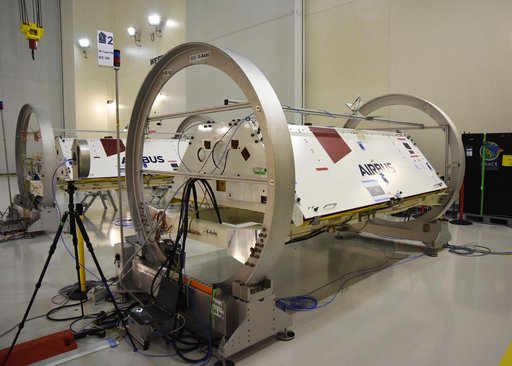 GRACE-FO Satellites in a Clean Room at Vandenberg Air Force Base
